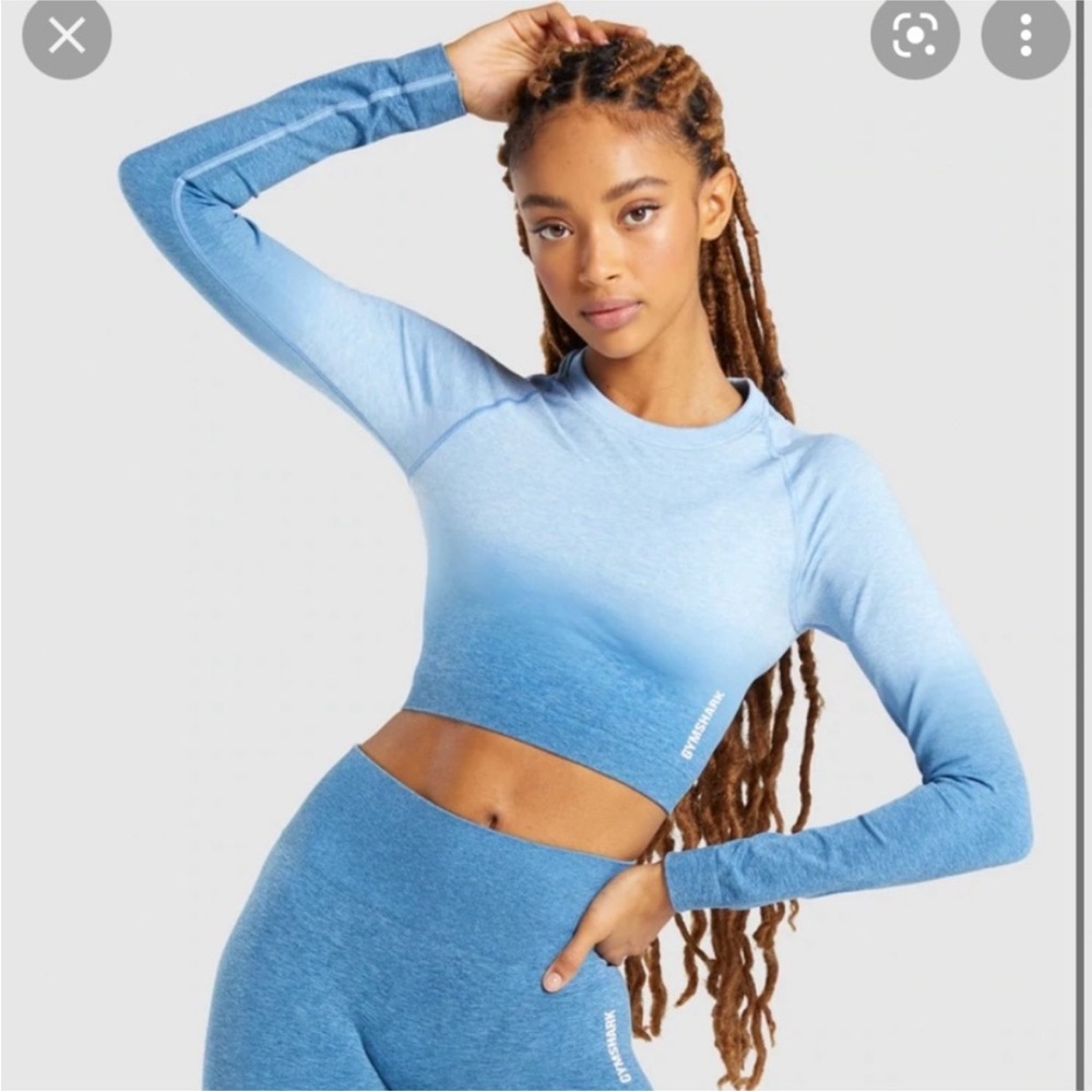 Gymshark Adapt Ombré Blue Long Sleeve Crop Top